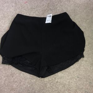 Black Dress shorts w lace underlining
